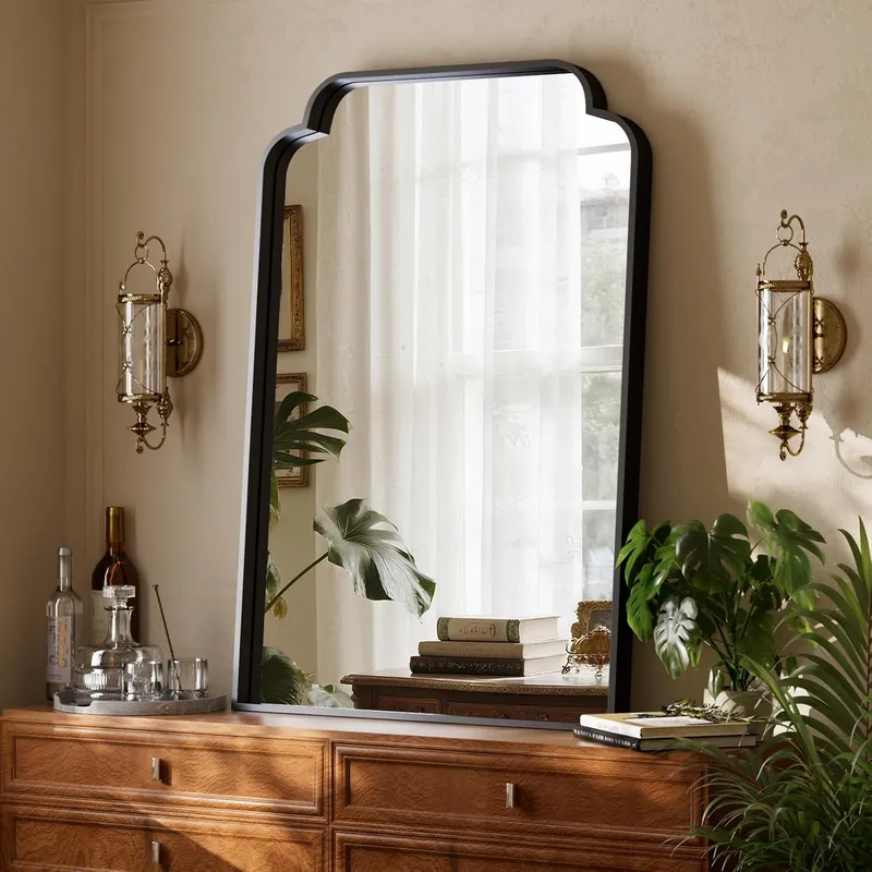 GLSLAND 24×36 Petal Arch Bathroom Mirror
