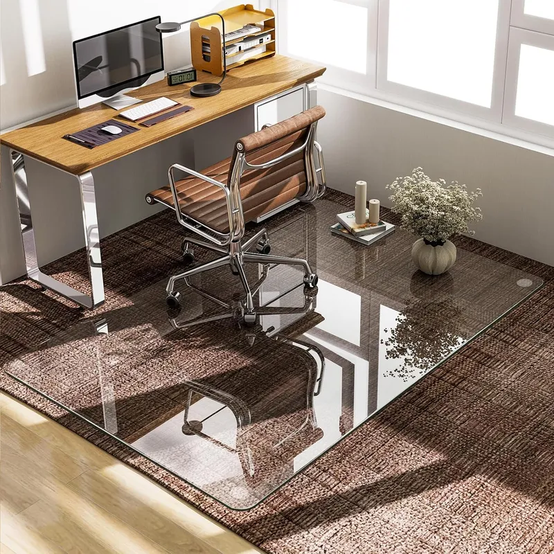 GLSLAND 48 x 60 Tempered Glass Chair Mat