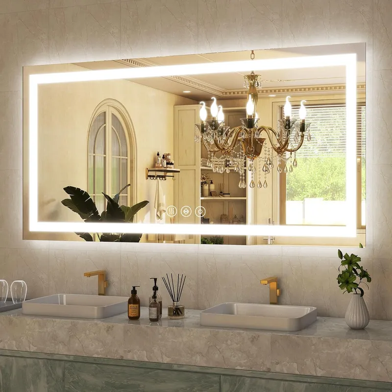 GLSLAND LED Bathroom Mirror – 55×30