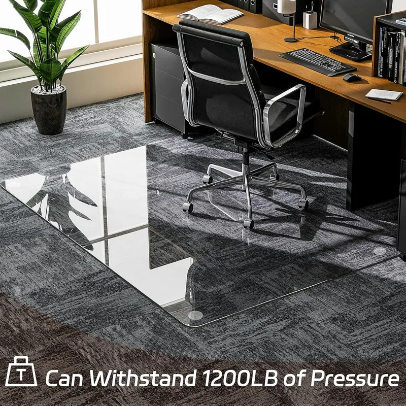GLSLAND Tempered Glass Chair Mat